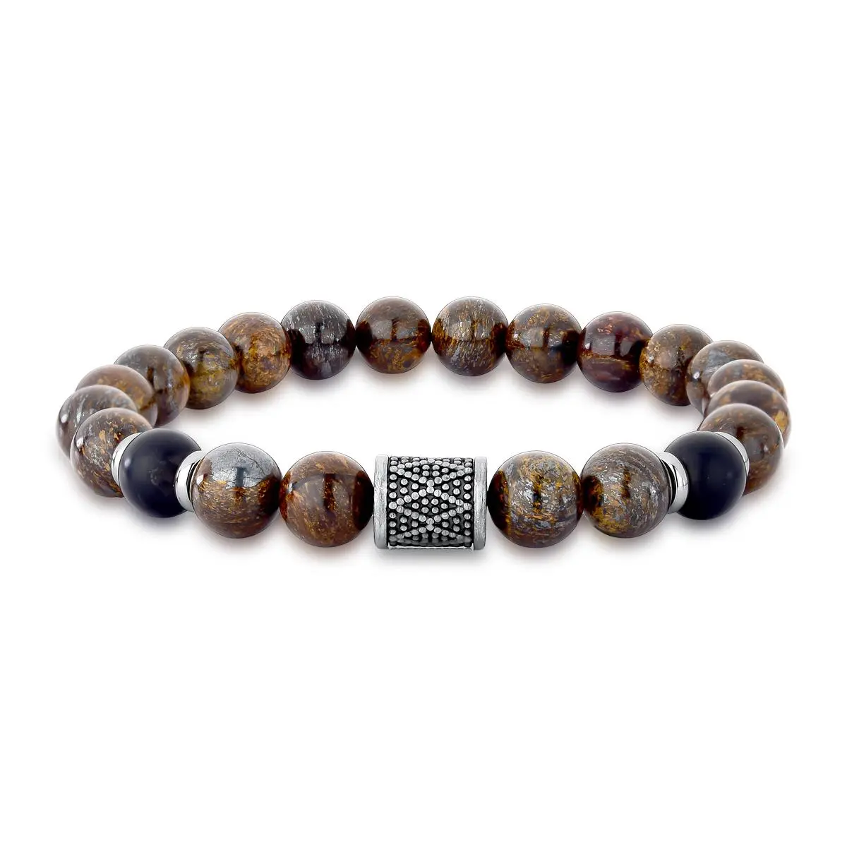 Pulseira em Silicone com Esferas de Aço