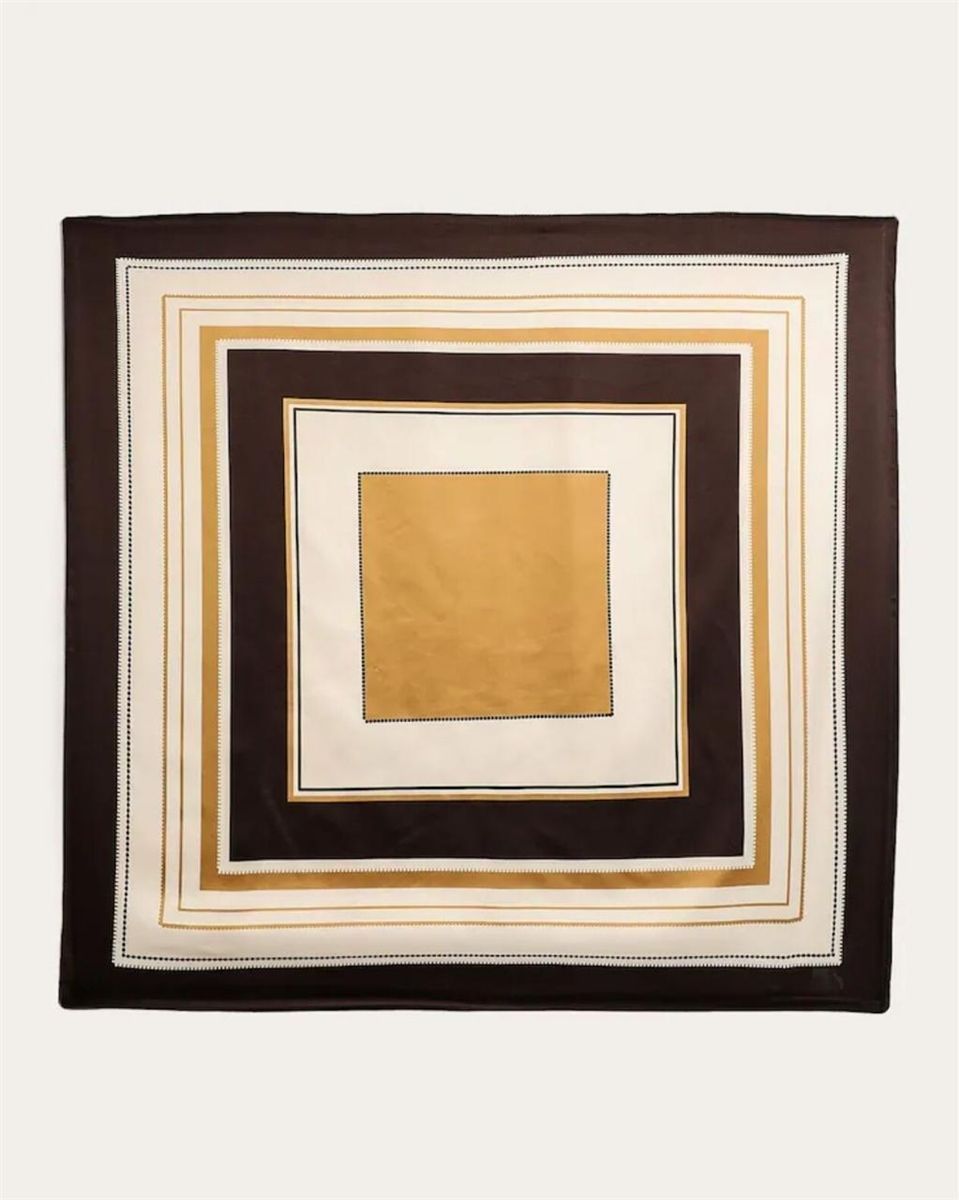 Lenço Quadrado 90 x 90  tons de marrom 