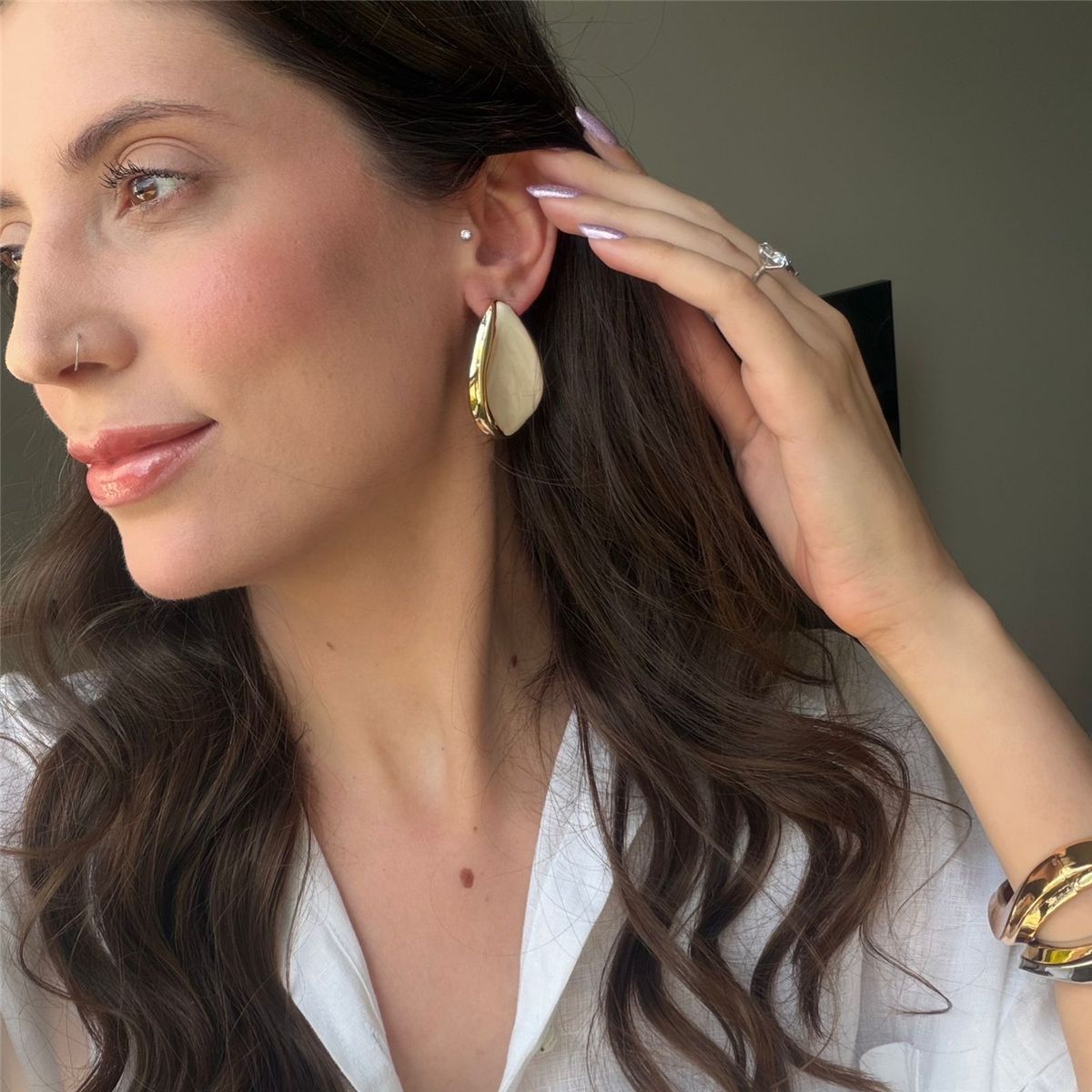 Brinco Luisa Off com Dourado
