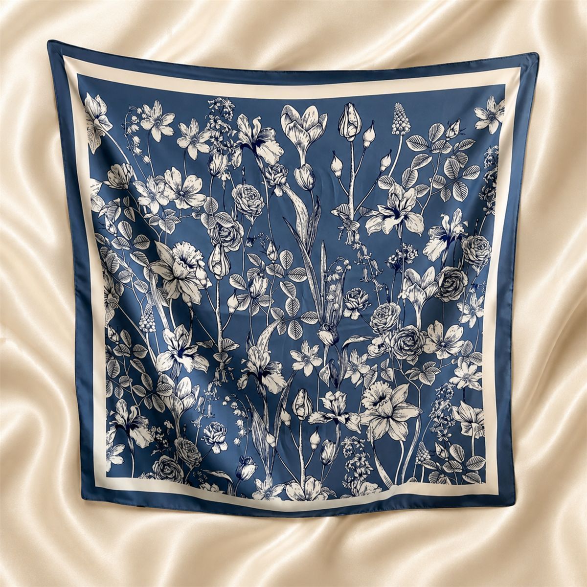 Lenço Quadrado 90 x 90 Azul