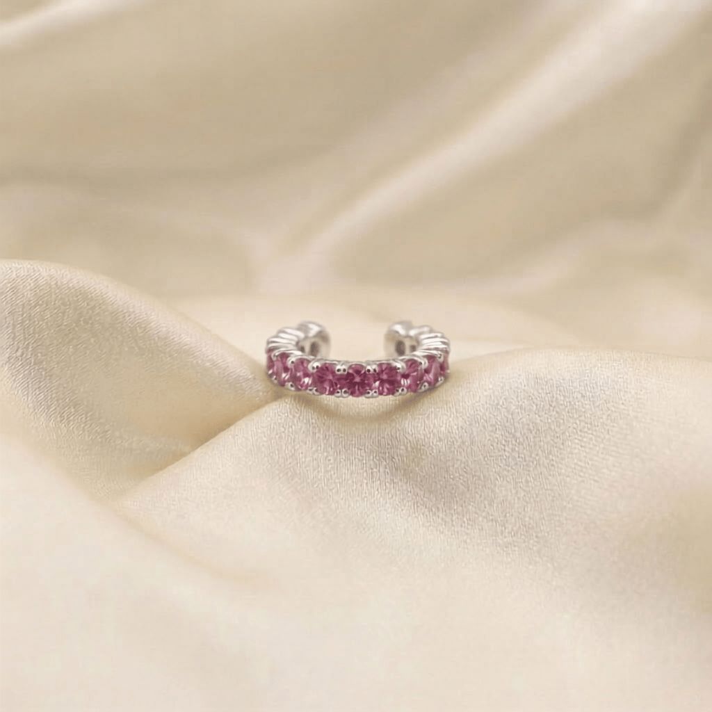 Piercing Fake Celine Pink banho de ródio