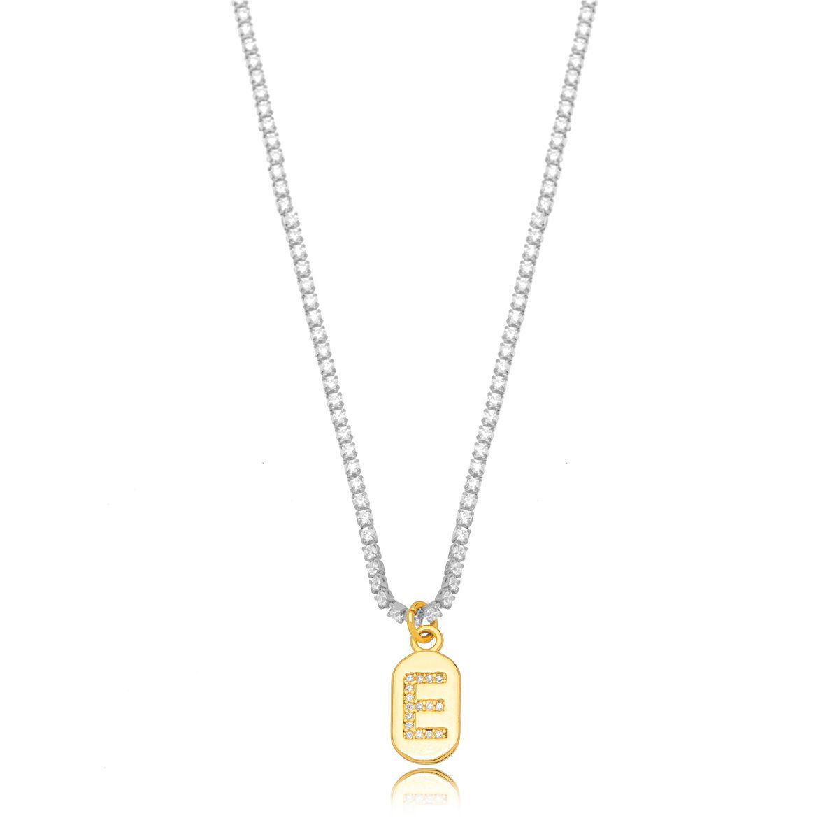 Colar Riviera Letra E