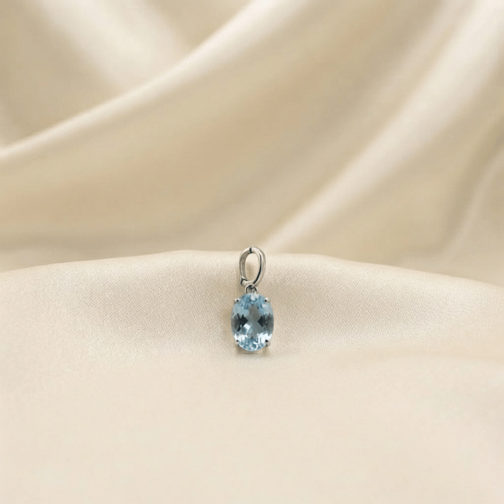 Pingente Oval Light Blue Click 